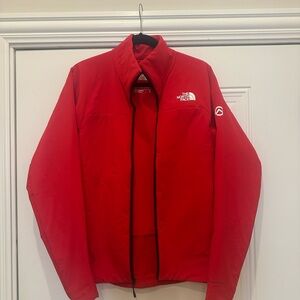 The North Face Red Performance Jacket with Full-Length Zipper